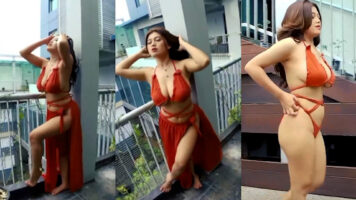 Nonton Film Selebgram Ananda Julia Sesi Potret Red Dress Montok Terbaru